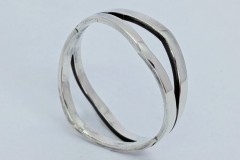 Ring zilver met twee ruiten 