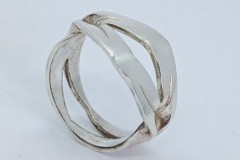 Ring zilver ruit met dubbele twist