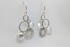 Oorhangers zilver cirkels en bollen