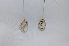 Oorhangers zilver met ingewalst messing
