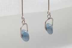Oorhangers zilver hoefijzer met ufo-bead