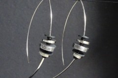 Oorhangers zilver met aluminium en zilveren schijven